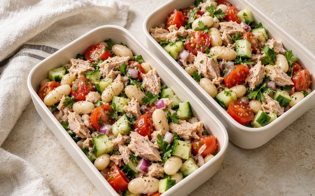 Serving illustration for Tuna and Cannellini Bean Lunch Boxes