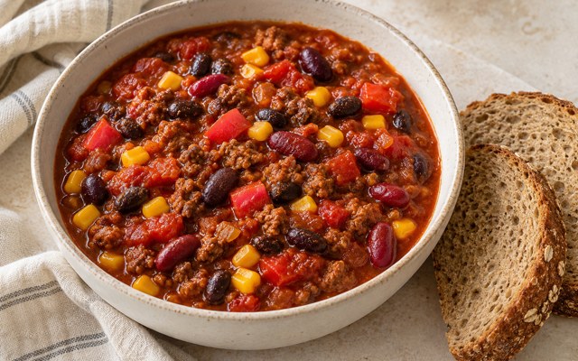 Serving illustration for Black Bean and Vegetable Chili