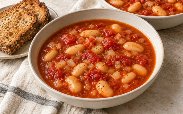 Serving illustration for Quick Tomato Soup with Butter Beans